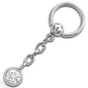 Crystal One Bling BCR Piercing - 1.6 x 10 mm