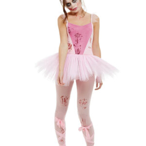 Rosa Zombie Ballerina Kostyme 4 Deler