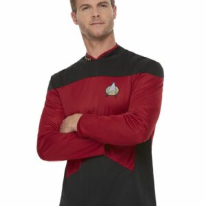 Lisensiert Star Trek The Next Generation Rød Kostymeoverdel til Mann