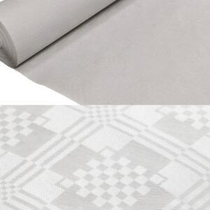 25 meter Hvit Papirduk på Rull med Damaskmønster