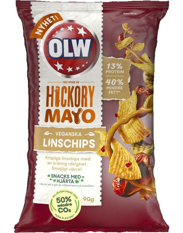 OLW Riflet Linschips Hickory Mayo Potetgull 90 gram