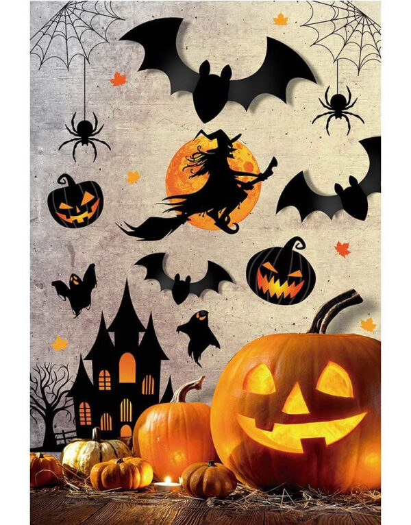 Forskjellige Halloween Klistremerker for Vegg/dør dekorasjon 70x80 cm