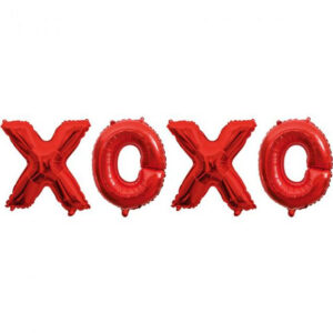 XOXO - Røde Blokkbokstav Folieballonger 41 cm