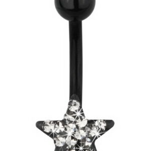 Star of Diamonds Navlepiercing - Black/Grey