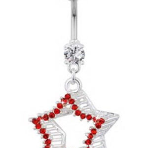 Shooting Star Belly Piercing - Red