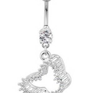 Sparkling Butterfly Belly Piercing - White