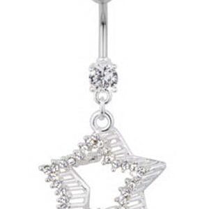 Shooting Star Belly Piercing - White