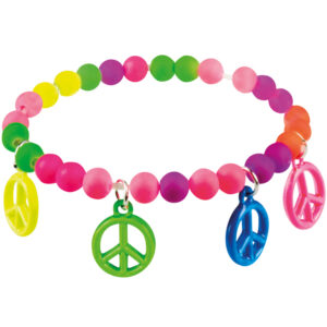 Hippie Perlearmbånd med Fredstegn