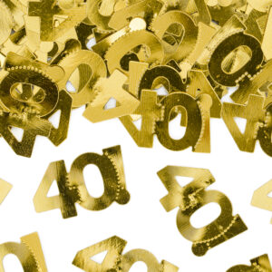 Gullfarget Bordkonfetti med Små 40 tall