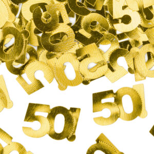 Gullfarget Bordkonfetti med Små 50 tall