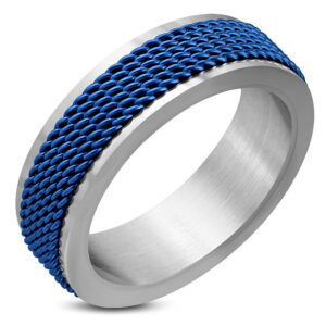 Metallic Blue Wire - Sølvfarget Stålring