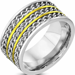 Link Chain - Sølvfarget Ring i Kirurgisk Stål
