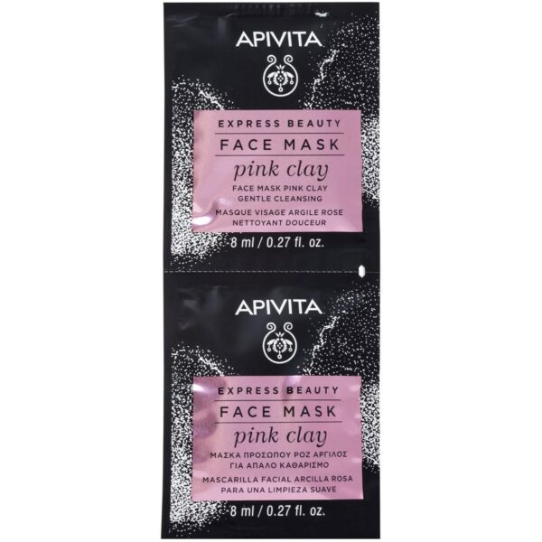 APIVITA Express Beauty Gentle Cleansing Face Mask with Pink clay 2X8 m