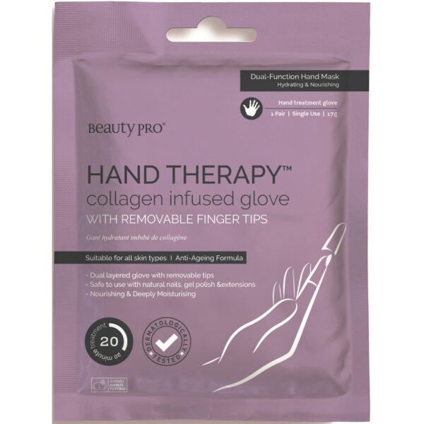 Beauty PRO Hand Therapy Collagen Infused Glove With Removable Finger T