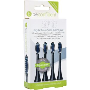 Beconfident Twin pack Beconfident Sonic tootbrush heads. Black