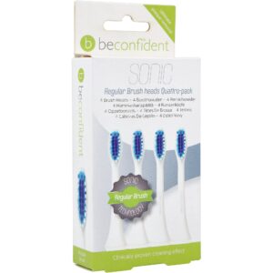 Beconfident Twin pack Beconfident Sonic tootbrush heads. White.