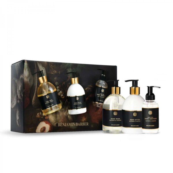 Benjamin Barber Gift Set Saffron & Leather Hand Trio