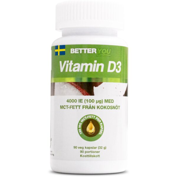 Better You Vitamin D3 4000 IE + Kokosolja 90 st