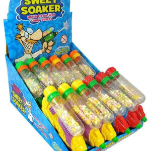 12 stk Sweet Soaker - Vannpistoler i Assorterte Farger med Godteri - Hel Eske