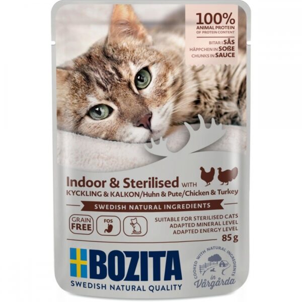 Bozita Indoor & Sterilised Kylling & Kalkun i Saus 85 g