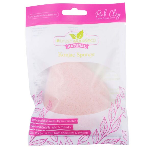 Brushworks Konjac Sponge Pink Clay