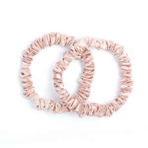 ByBarb Silk Hair Tie Thin 2 Pack Pink