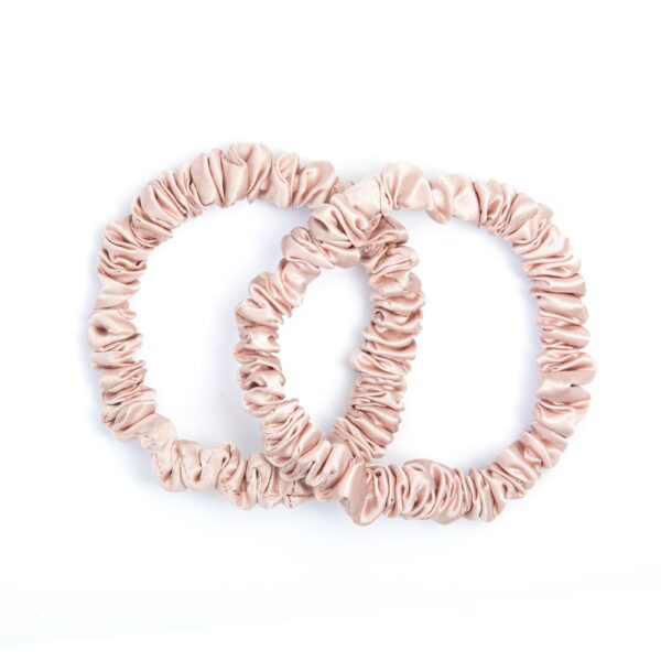 ByBarb Silk Hair Tie Thin 2 Pack Pink