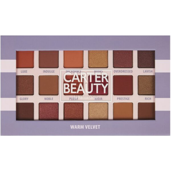 Carter Beauty Cosmetics 18-Shade Eyeshadow Palette Warm Velvet