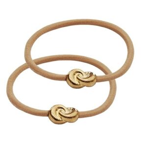 Corinne Hair Tie Big Knot 2 Pack - Beige