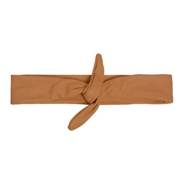 Corinne Leather Headband Wire  Camel