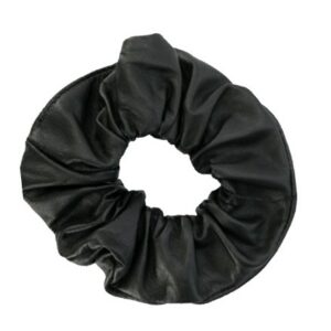 Corinne Leather Scrunchie  Black