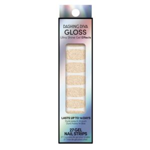 Dashing Diva Gloss Color Gel Nail Strips Gold Powder