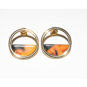 Dazzling Earrings gold col circle half filled