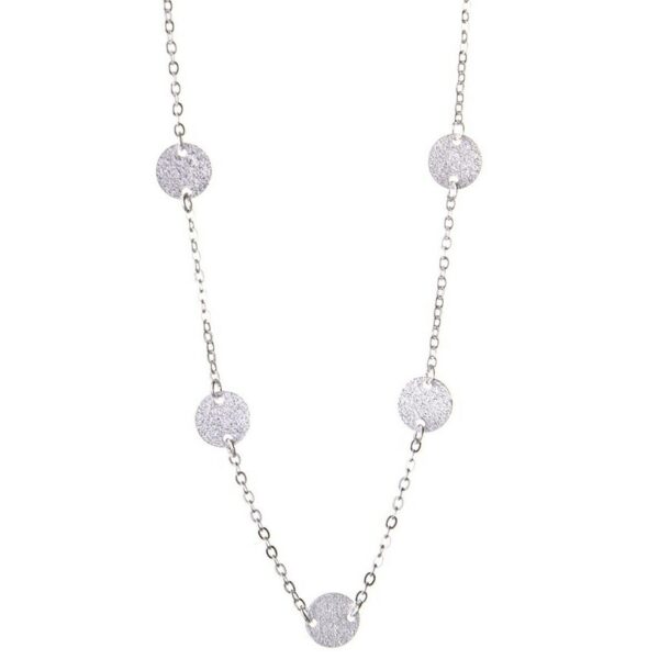 Dazzling Necklace In Silver Col W Frosted Discs