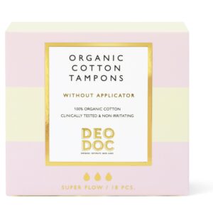 DeoDoc Cotton Tampons Without Applicator Super