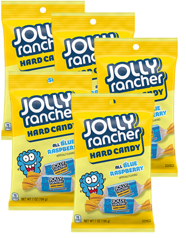 12 stk Poser Jolly Rancher Sukkertøy med Blue Raspberry Smak - Hel Eske 2376 gram (USA Import)