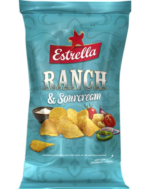 Estrella Ranch & Sourcream Potetgull 175g