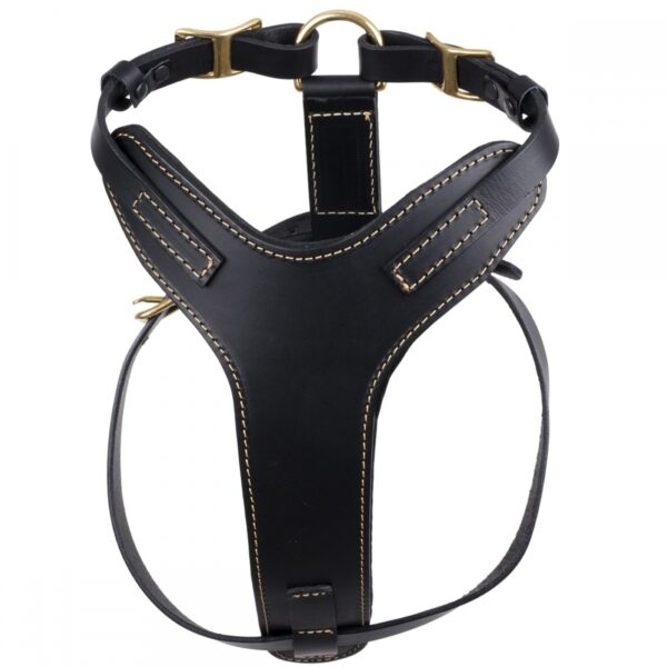 Feel Leather Sturdy Hundesele Lær Svart (M)