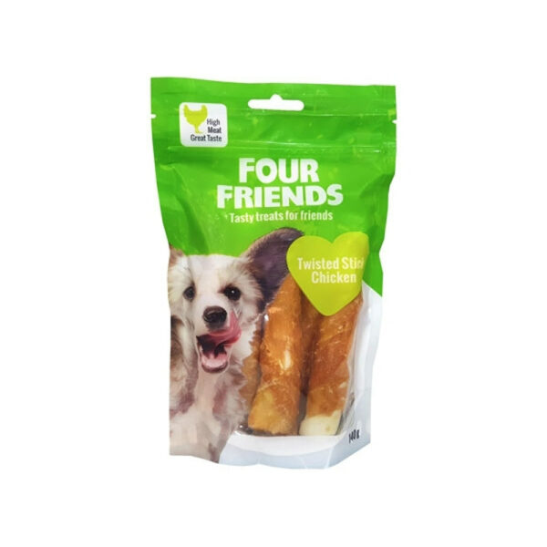 FourFriends Dog Twisted Stick Chicken 12