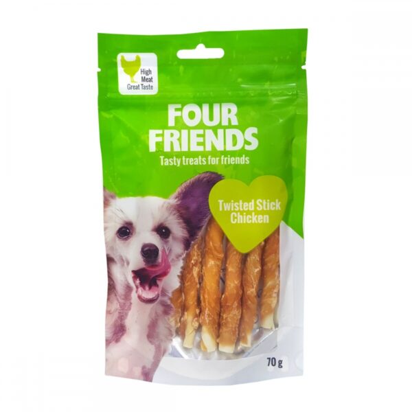 FourFriends Dog Twisted Stick Chicken 12