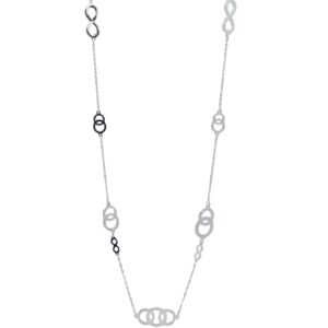 Gemini Long elegant Necklace silver HL676-20COL02 Silver