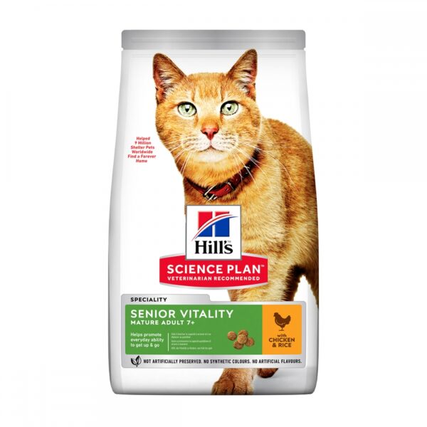 Hill's Science Plan Cat Mature Adult 7+ Senior Vitality Kylling & Ris (6 kg)