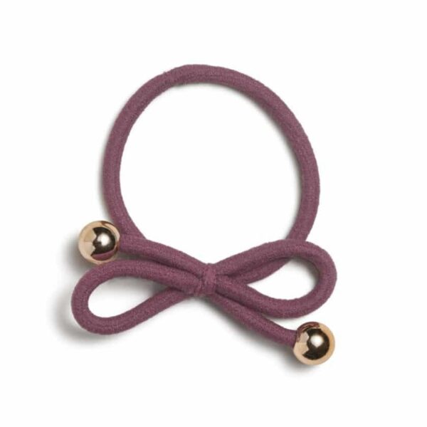 Ia Bon Hair Tie With Gold Bead Mauve