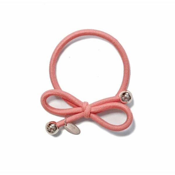 Ia Bon Hair Tie With Gold Bead Dusty Rose