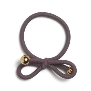 Ia Bon Hair Tie With Gold Bead Taupe