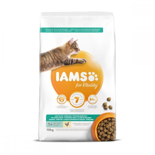 Iams for Vitality Cat Adult Sterilised Chicken (10 kg)