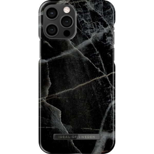 iDeal of Sweden iPhone 12/12 Pro Fashion Case Black Thunder Marble