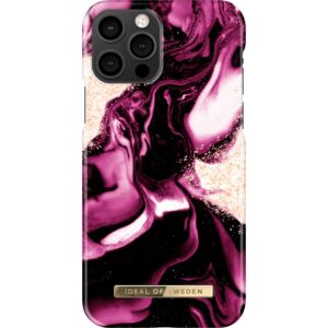 iDeal of Sweden iPhone 12/12 Pro Fashion Case Golden Ruby Marble