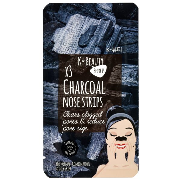 K-Beauty Secrets Charcoal Nose Strips X 3  15 g