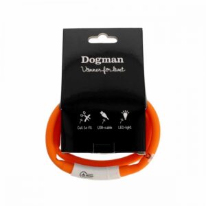 Dogman LED-Halsbånd Silikon (Orange)